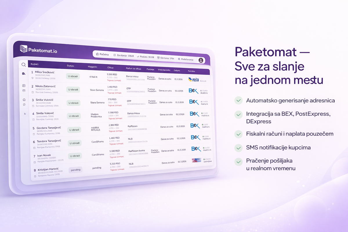Paketomat.io - vaš logistički partner u online poslovanju – Paketomat App